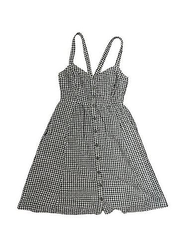 Madewell Smocked-Back Dress in Gingham Casual Dress (view 1)