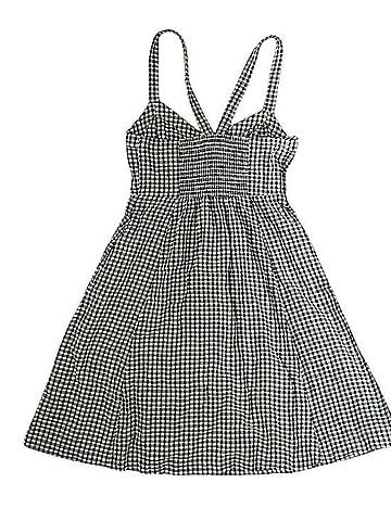 Madewell Smocked-Back Dress in Gingham Casual Dress (view 2)
