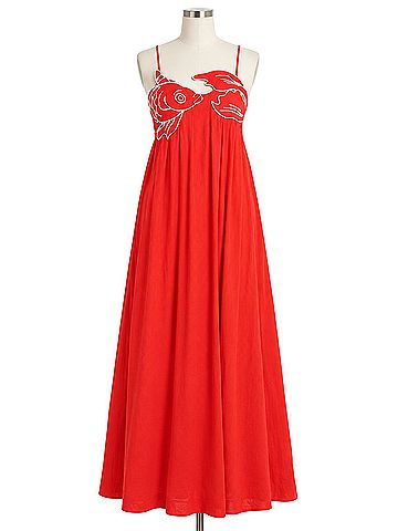 FARM Rio Red Fish Linen Maxi Casual Dress (view 1)