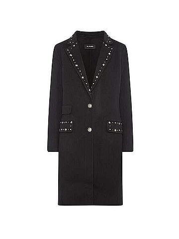 The Kooples Studded Wool Long Utility Punk-Inspired Overcoat Coat (view 1)