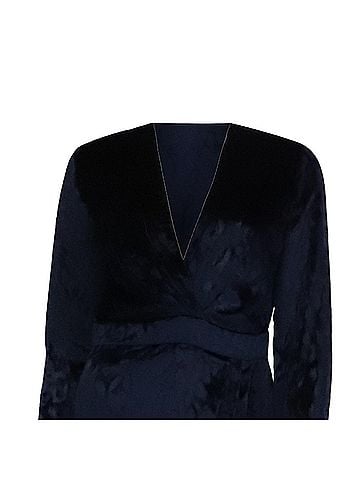 Gucci Gucci Leopard Pattern Faux Wrap Dress in Navy Blue Velvet (view 2)