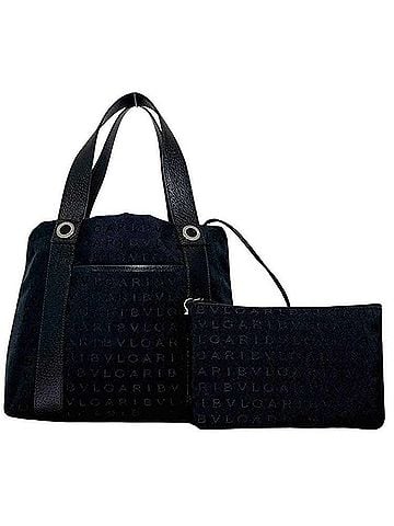 Bvlgari Bulgari Tote Bag Mania 26494 BVLGARI Canvas Leather Black Women's (view 1)