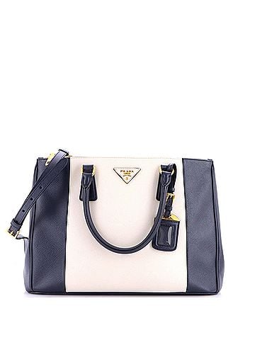 Prada Bicolor Double Zip Lux Tote Saffiano Leather Medium (view 1)