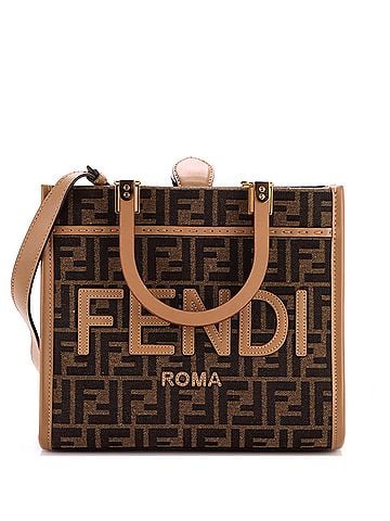Fendi Sunshine Shopper Tote Zucca Canvas Small (view 1)