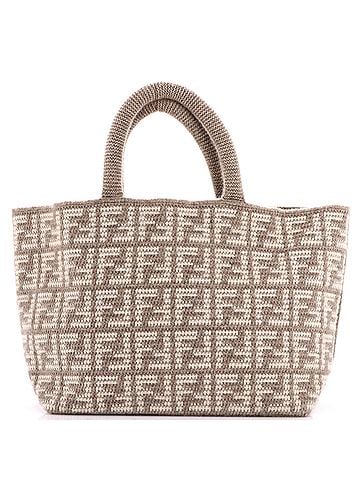 Fendi Shopper Tote Zucca Crochet Cashmere Large (view 1)