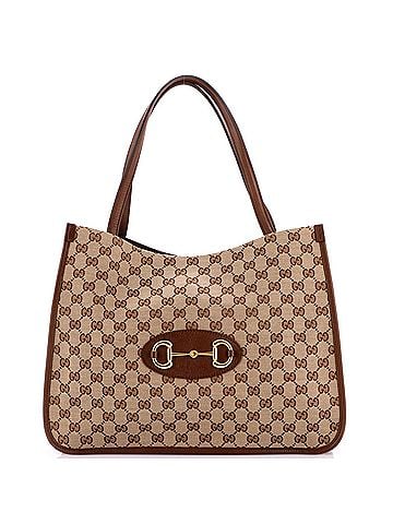 Gucci Horsebit 1955 Tote GG Canvas with Leather Medium (view 1)