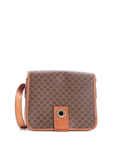 Céline Vintage Saddle Flap Shoulder Bag Macadam Coated Canvas Small (view 1)