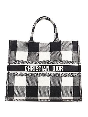 Christian Dior Book Tote Printed Check Canvas Large (view 1)
