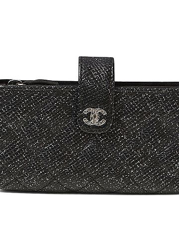 Chanel Chanel pouch, card case, coin CHANEL caviar leather, black, burgundy (view 2)