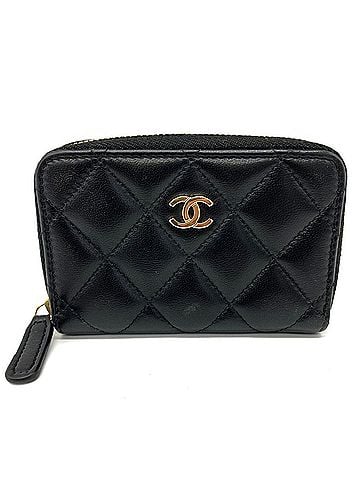 Chanel Chanel Coin Case Classic Zip Matelassé Coco Mark Leather Black AP0216 CHANEL (view 1)