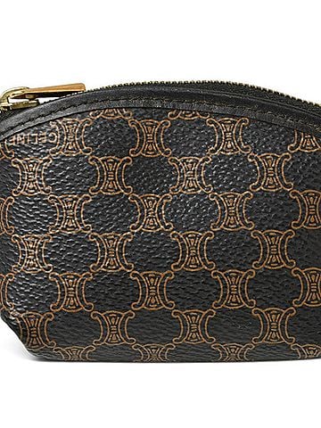 Céline Celine coin purse, CELINE Old Macadam mini pouch, brown (view 1)