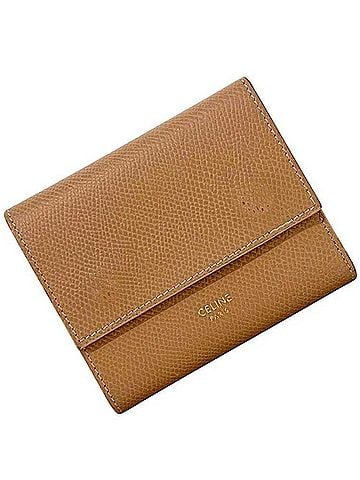 Céline Celine Trifold Wallet 10B573BEL W-IE-2270 CELINE Leather Beige Women's (view 1)