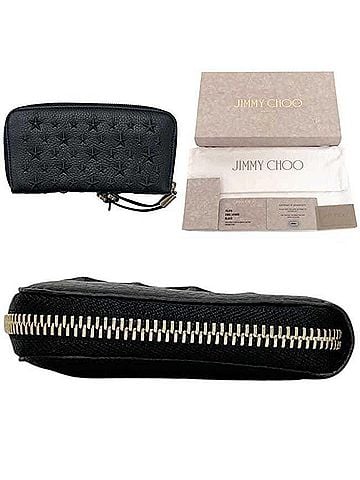 Jimmy Choo Jimmy Choo Round Long Wallet L000068157001 JIMMY CHOO Leather Black Women's Star (view 2)