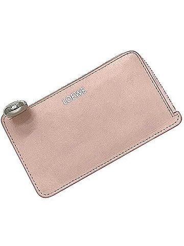 Loewe Loewe coin case, purse, card holder, Pebble design, CANBZ40X01 522349, LOEWE leather, pink, women's, L-shaped. (view 1)