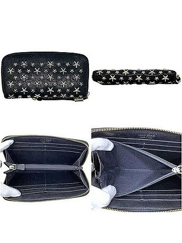Jimmy Choo Jimmy Choo Round Long Wallet Philippa J000053484001 CPTJYJ JIMMY CHOO Leather Metal Black Women's (view 2)