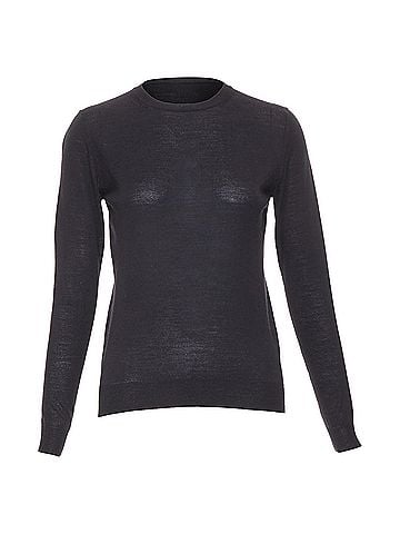 Stella McCartney Stella McCartney Black Silk Long Sleeve Crew Neck Sweater (view 1)