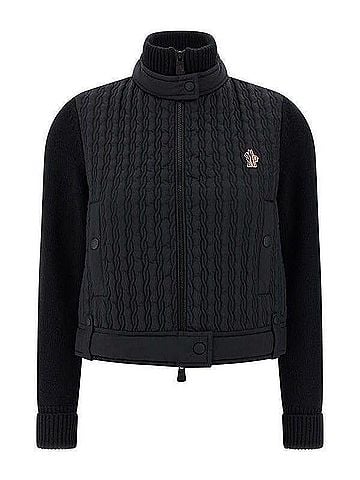 Moncler Grenoble Logo Patch Padded Wool Cardigan (view 1)