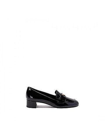 Prada Triangle Logo Patent Leather Moccasins (view 1)
