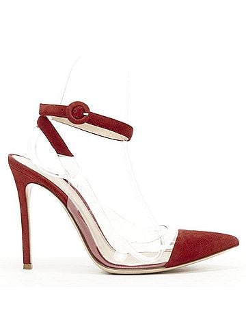 Gianvito Rossi Gianvito Rossi Plexi Red Suede PVC Pump (view 1)