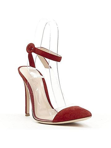 Gianvito Rossi Gianvito Rossi Plexi Red Suede PVC Pump (view 2)