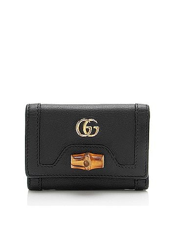 Gucci Gucci Grained Calfskin Bamboo Diana Compact Trifold Wallet (view 1)