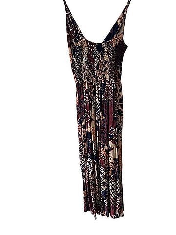 Angie Patchwork Floral Print Twist-Front Maxi Dress Casual Dress (view 2)