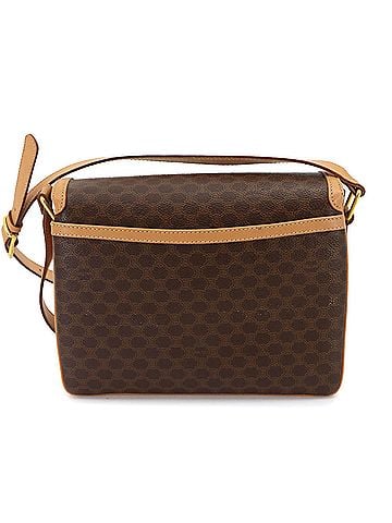 Céline Celine Macadam Shoulder Handbag, Leather, Brown, Gold Hardware (view 2)