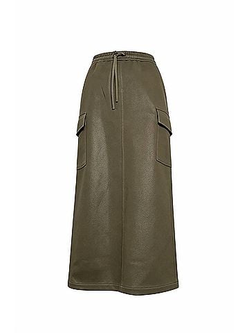Brunello Cucinelli Women's Drawstring Cargo Maxi Skirt in Olive (view 1)