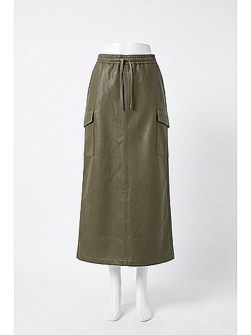 Brunello Cucinelli Women's Drawstring Cargo Maxi Skirt in Olive (view 2)