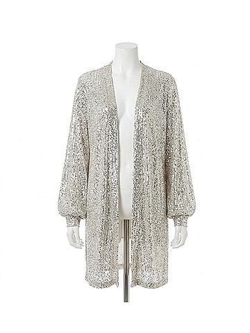 Fifteen Twenty Sequin Blouson Duster in Champagne (view 1)