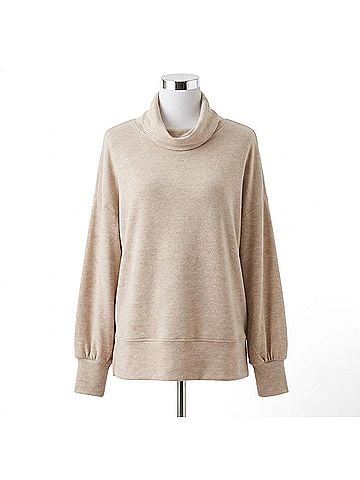 Fifteen Twenty Funnel Neck Zipper Top in Oat (view 1)