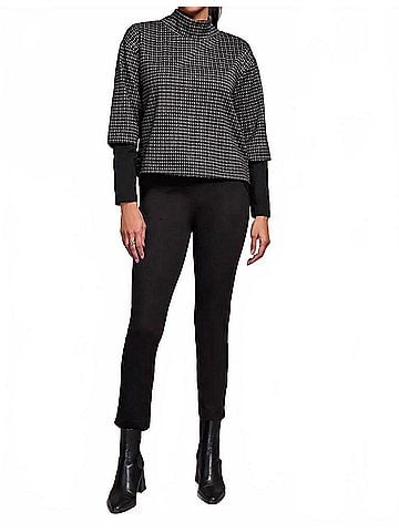Tribal Mock Neck Shirt in Charcoal (view 2)
