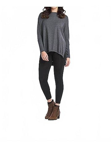 Papillon Soft Heathered Oversized Sweater in Charcoal (view 2)