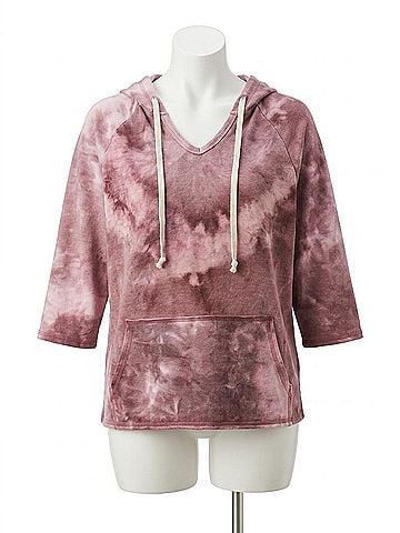 Honeyme Relaxed Fit Hoodie in Mauve (view 1)