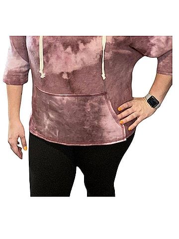 Honeyme Relaxed Fit Hoodie in Mauve (view 2)