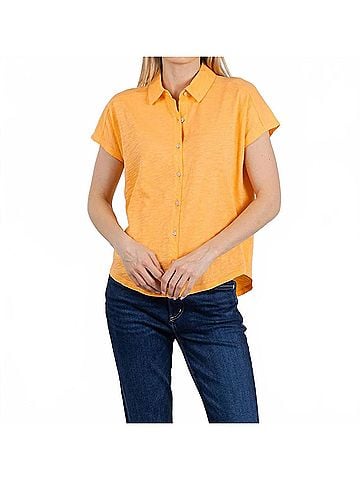 Elliott Lauren Bella Button Front Tee in Creamsicle (view 2)