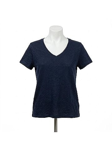 Elliott Lauren Short Sleeve V-Neck Tee in Navy (view 1)