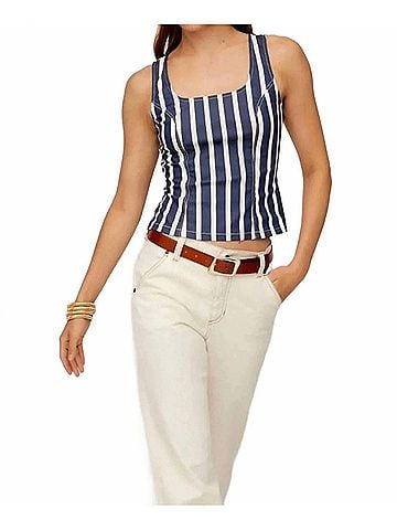 Fifteen Twenty Striped Kali Top in Navy/White (view 2)