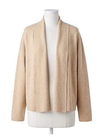Tribal Shawl Collar Coatigan in Latte (view 1)