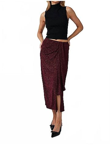 Gilli Aurora Drape Skirt in Red (view 2)