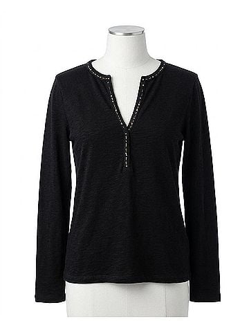 Lisa Todd Xo Long Sleeve Tee in Black (view 1)