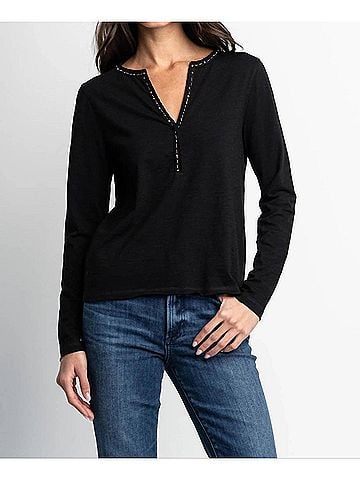 Lisa Todd Xo Long Sleeve Tee in Black (view 2)