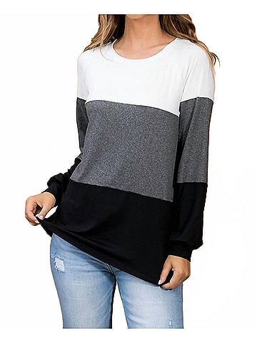 YOU & ME Long Sleeve Sweater in Black/Grey (view 2)