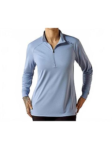 Ariat Rebar Sunblocker 1/2 Zip Top in Rain Washed (view 2)