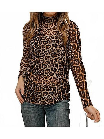 Sterling Kreek Hear Me Roar Mesh Top in Brown (view 2)