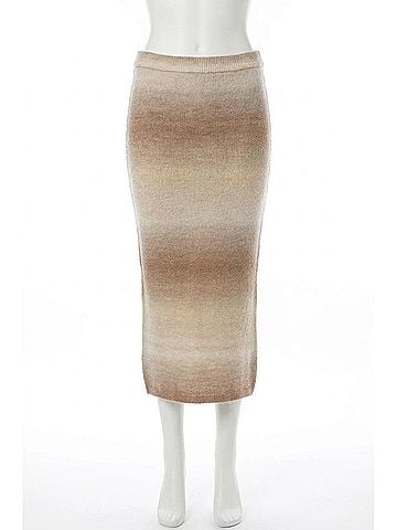 Sage the Label Palmer Ombré Sweater Skirt in Beige (view 1)
