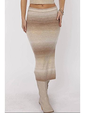 Sage the Label Palmer Ombré Sweater Skirt in Beige (view 2)
