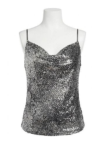 Fifteen Twenty Women's Sequin Snake Cami Top in Silver (view 1)