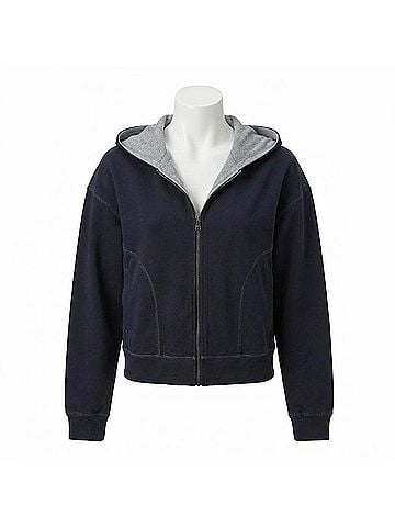 Lyssé Women's Jovie Reversible Hoodie in True Navy/Grey Melange (view 1)