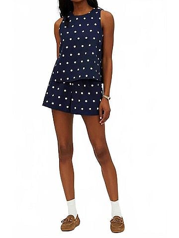 Beach Riot Birkley Pull-On Short in Navy Polka Dot (view 2)